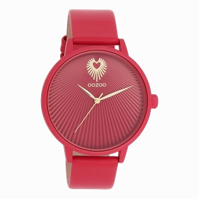 Viva magenta OOZOO watch with leather strap - C11247