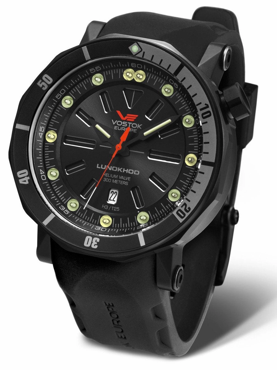 Vostok-Europe LUNOKHOD 2 AUTOMATIC Tritium Tube Mens Black Watch NH35A/6204208