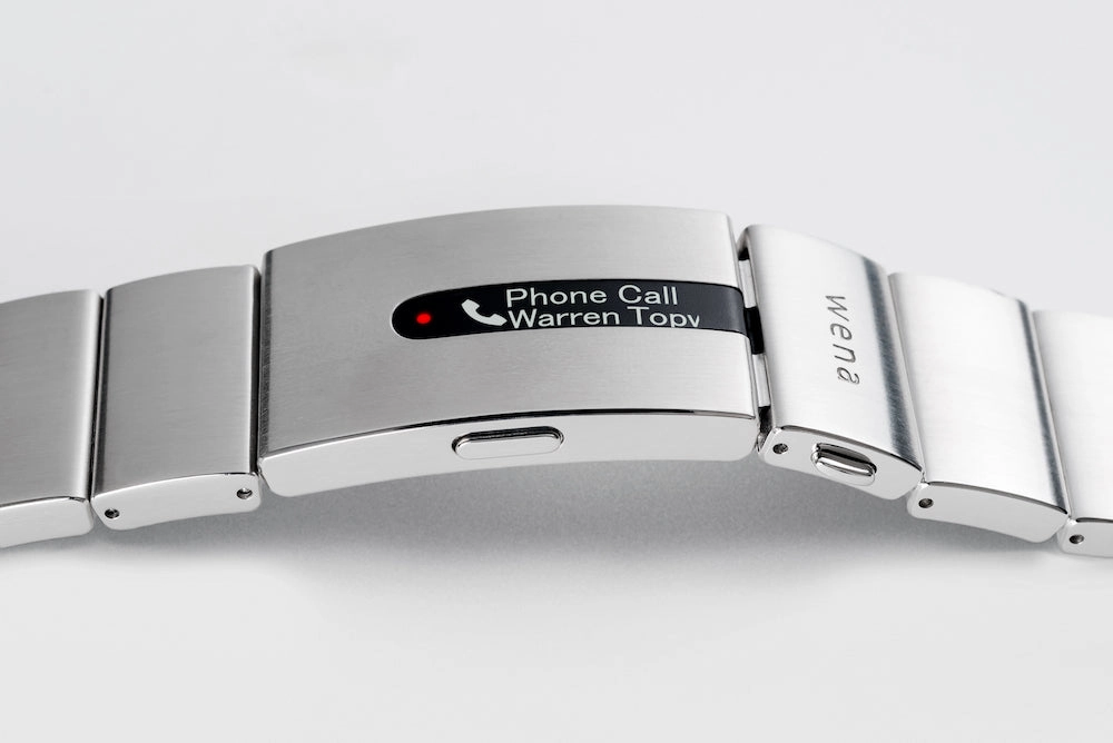Wena Watch Wrist Pro With Silver Solar Three Hands Face