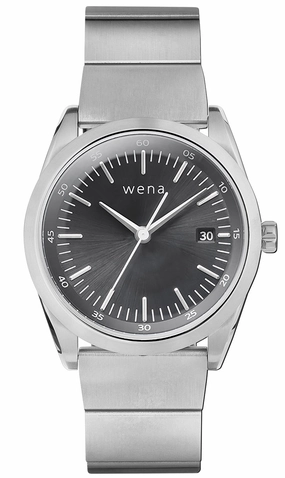 Wena Watch Wrist Pro With Silver Solar Three Hands Face