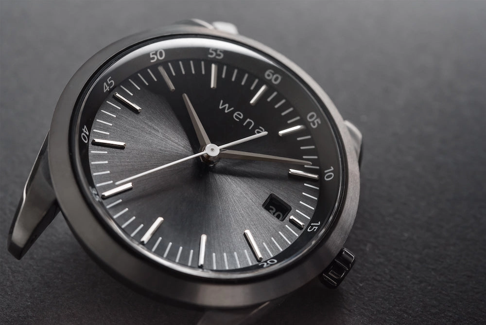 Wena Watch Wrist Pro With Silver Solar Three Hands Face