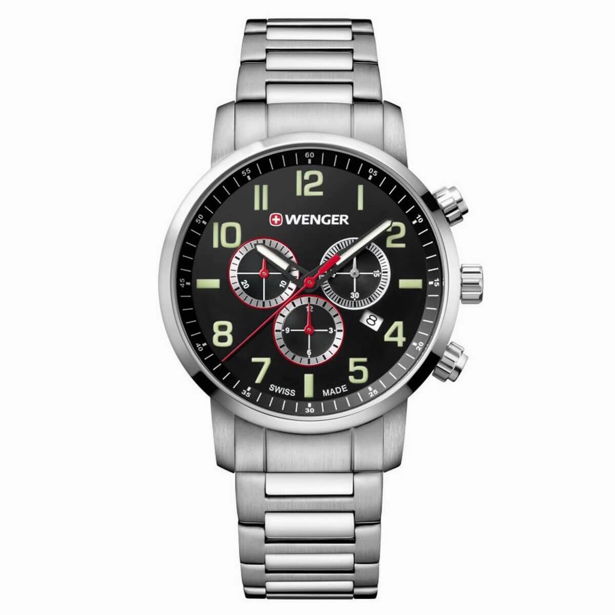 Wenger 01.1543.102 Attitude Chrono Mens Steel Bracelet Watch