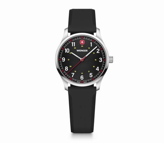Wenger City Sport 34mm Black Dial Silicone Watch 01.1421.127