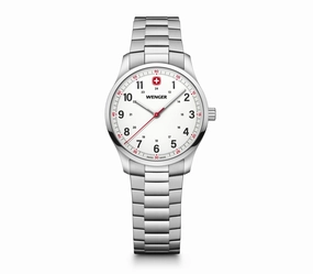 Wenger City Sport 34mm White Dial Stainless Steel Watch 01.1421.130