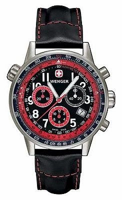 Wenger Men's Swiss Made Leather Strap Commando SR Chrono 70874