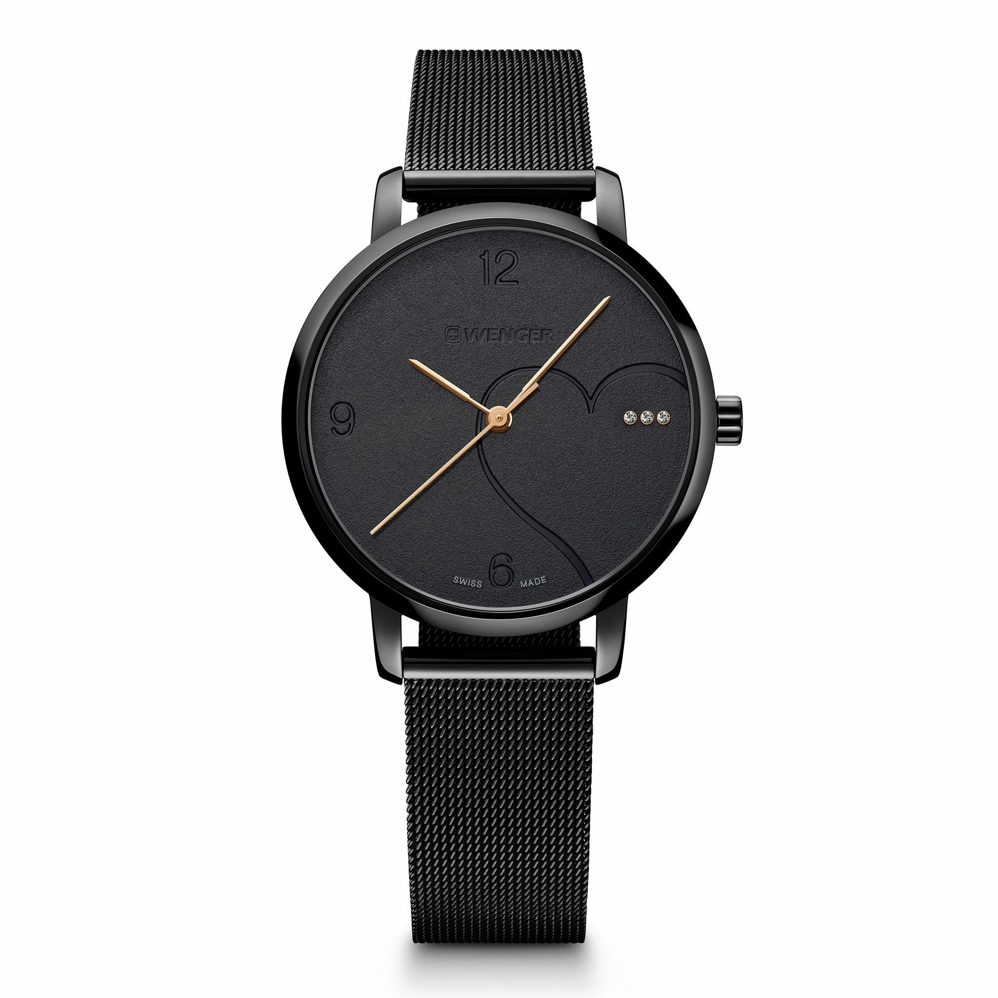 Wenger Metropolitan Donnissima Black Dial Stainless Steel Watch 01.1731.124