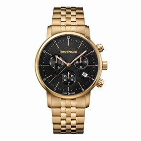 Wenger Urban Classic Chrono Black Dial Black Stainless Steel Watch 01.1743.103