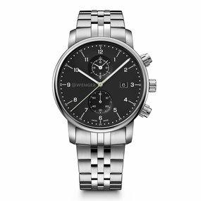 Wenger Urban Classic Chrono Black Dial Stainless Steel Watch 01.1743.122