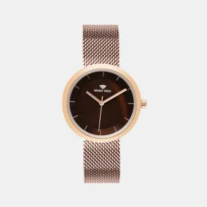 Women Brown Analog Stainless Steel Watch 9002T-B3306