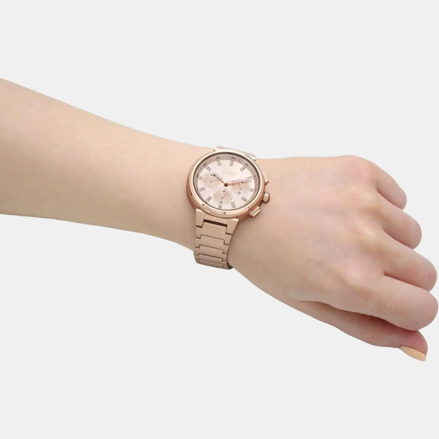 Women Pink Multi-Function Stainless Steel Watch 1502678