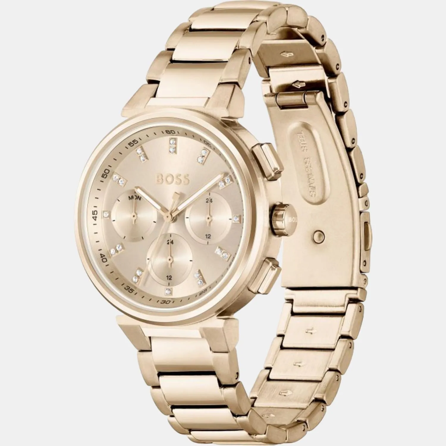 Women Pink Multi-Function Stainless Steel Watch 1502678