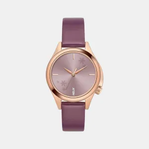 Women Purple Analog Leather Watch TW037HL13