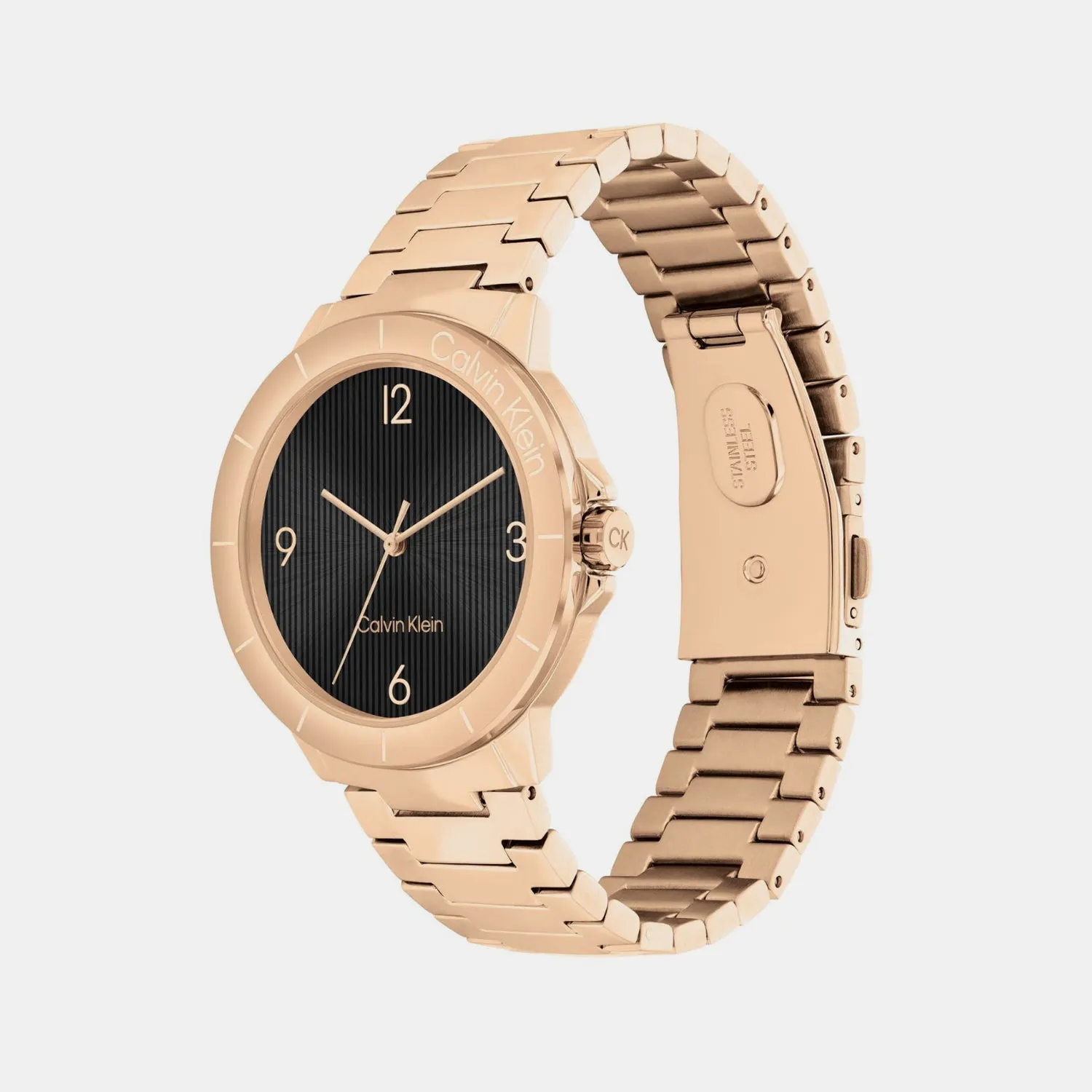 Women Quartz Black Dial Analog Stainless Steel Watch 25100024