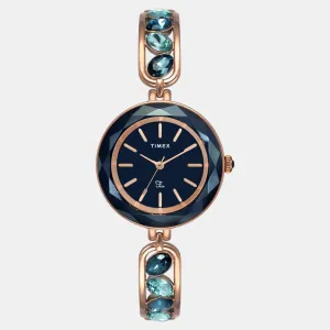 Women Quartz Blue Dial Analog Brass Watch TWEL17604