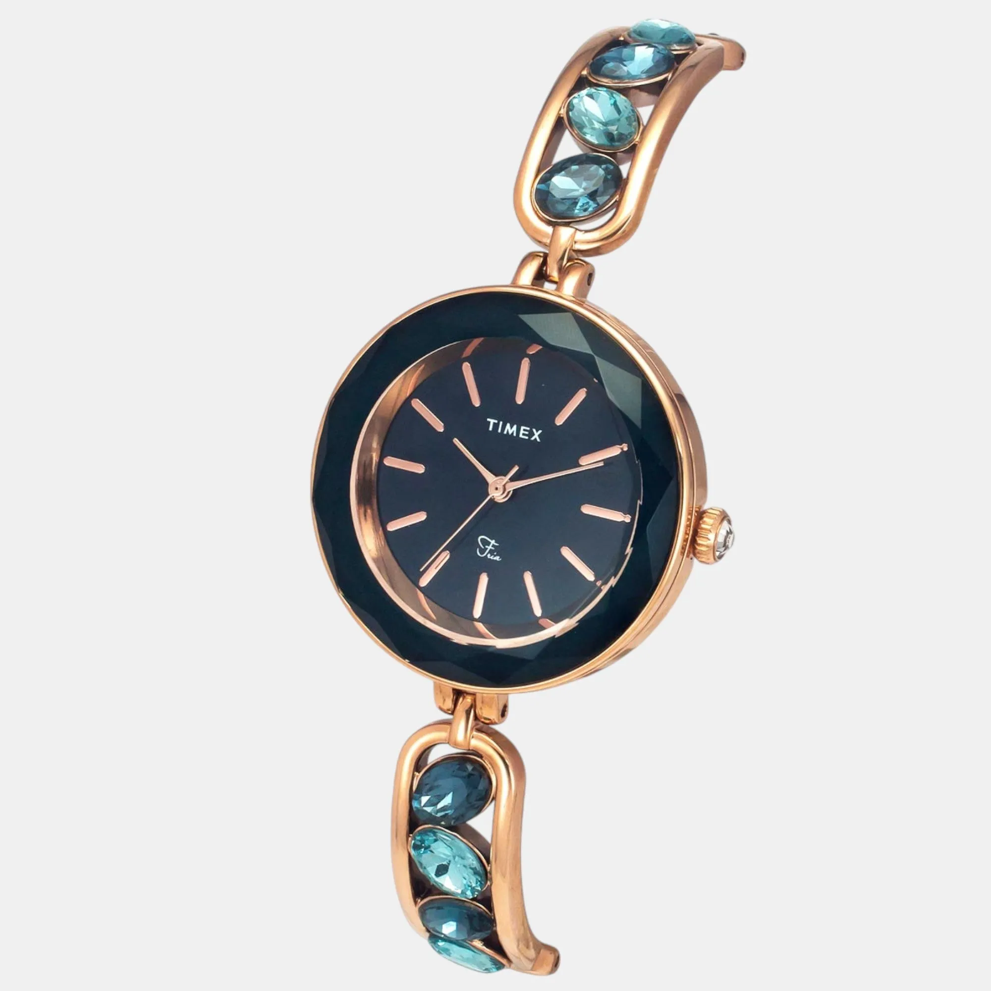 Women Quartz Blue Dial Analog Brass Watch TWEL17604