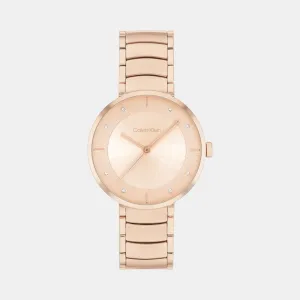 Women Quartz Carnation Gold Dial Stainless Steel Watch 25100019
