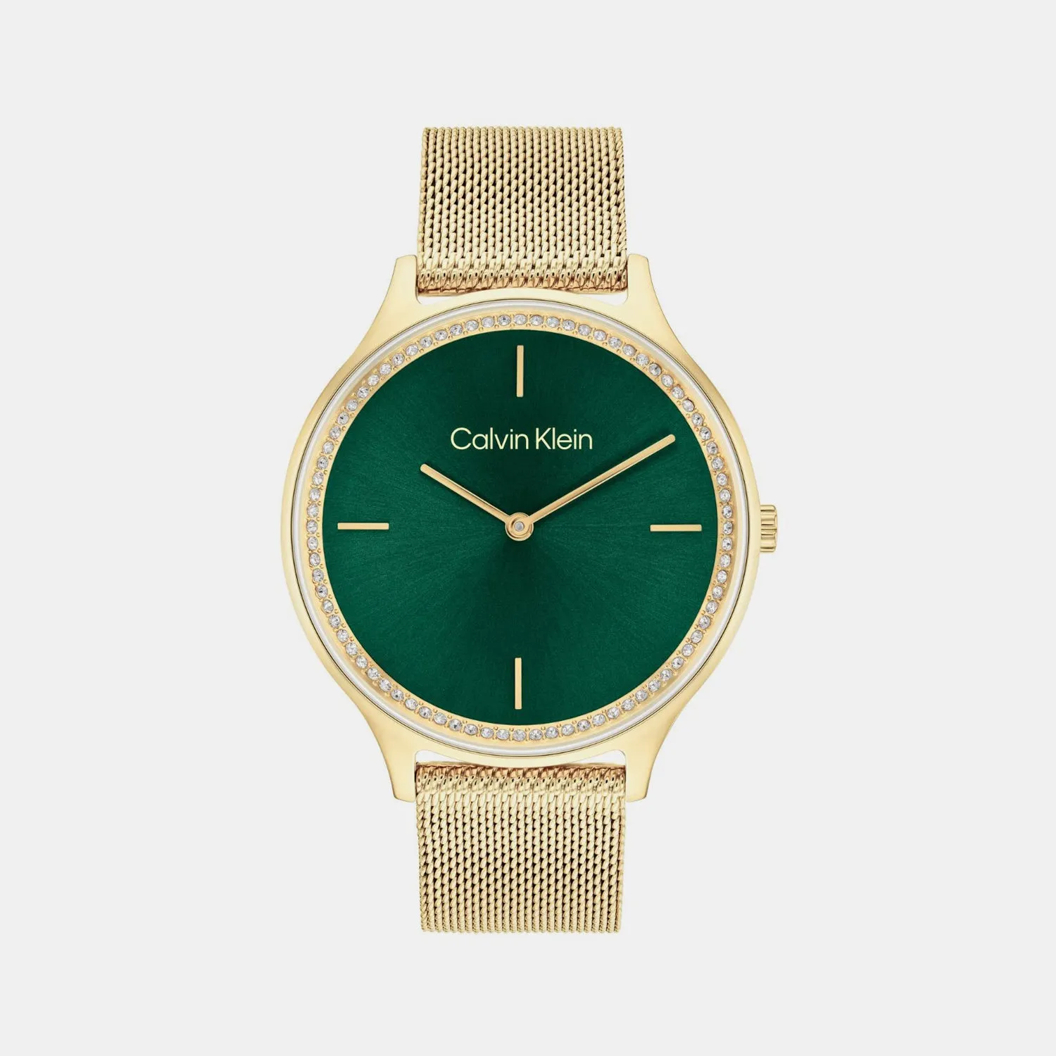 Women Quartz Dark Green Dial Analog Stainless Steel Watch 25100005