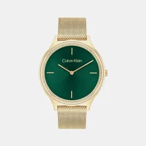 Women Quartz Dark Green Dial Analog Stainless Steel Watch 25100005