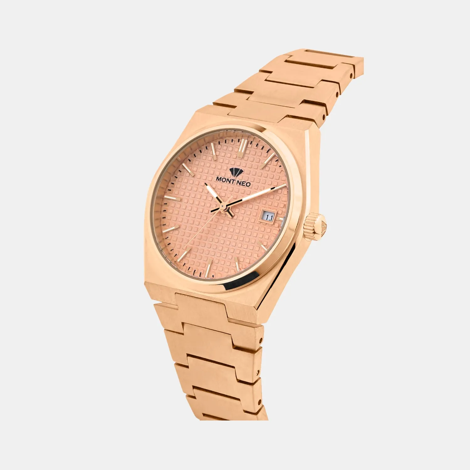 Women Quartz Gold Dial Analog Stainless Steel Watch L3509E-M3303