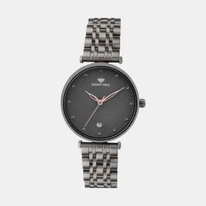 Women Quartz Grey Dial Analog Metal Watch 9010E-M8816