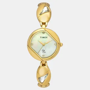 Women Quartz Mother of Pearl Dial Analog Brass Watch TWEL16305