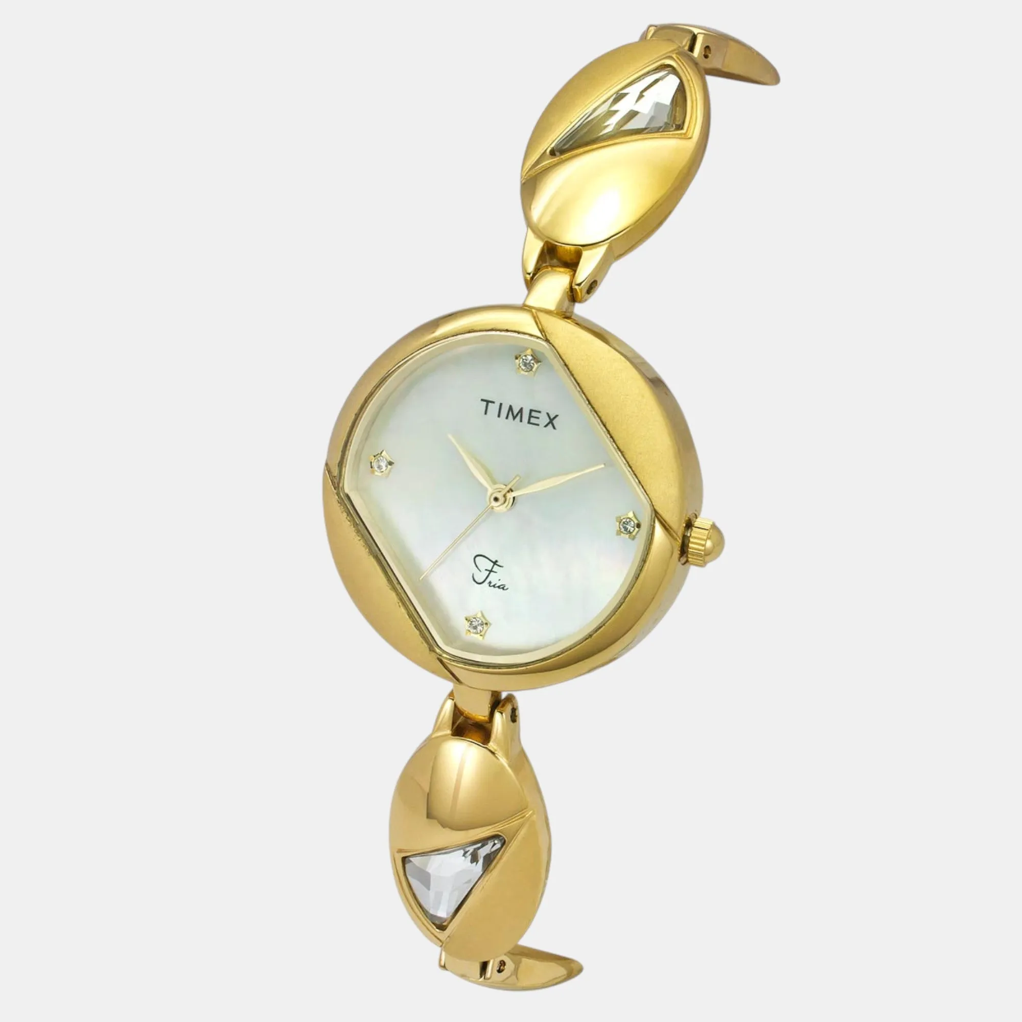 Women Quartz Mother of Pearl Dial Analog Brass Watch TWEL16305