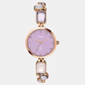 Women Quartz Purple Dial Analog Brass Watch TWEL17803
