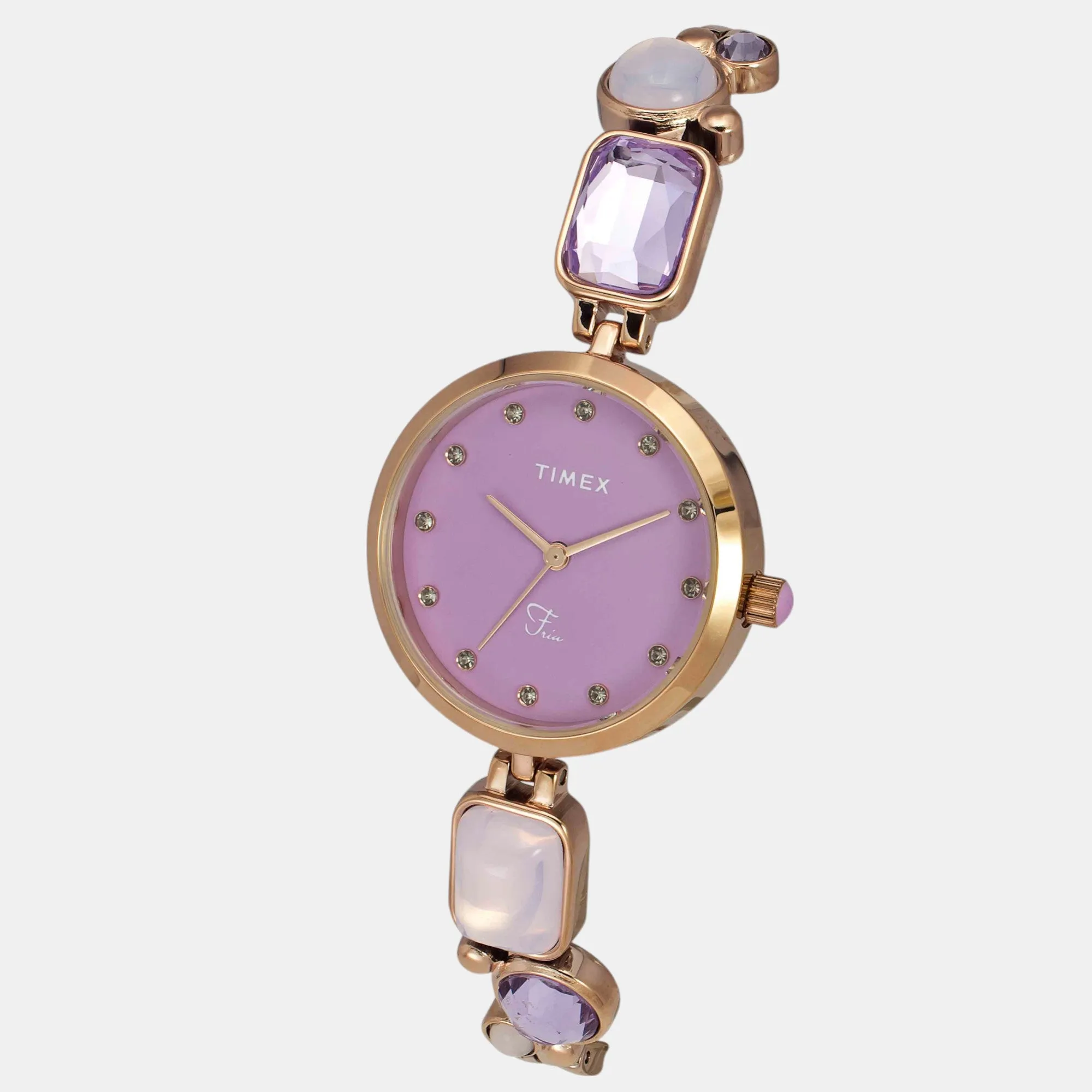 Women Quartz Purple Dial Analog Brass Watch TWEL17803
