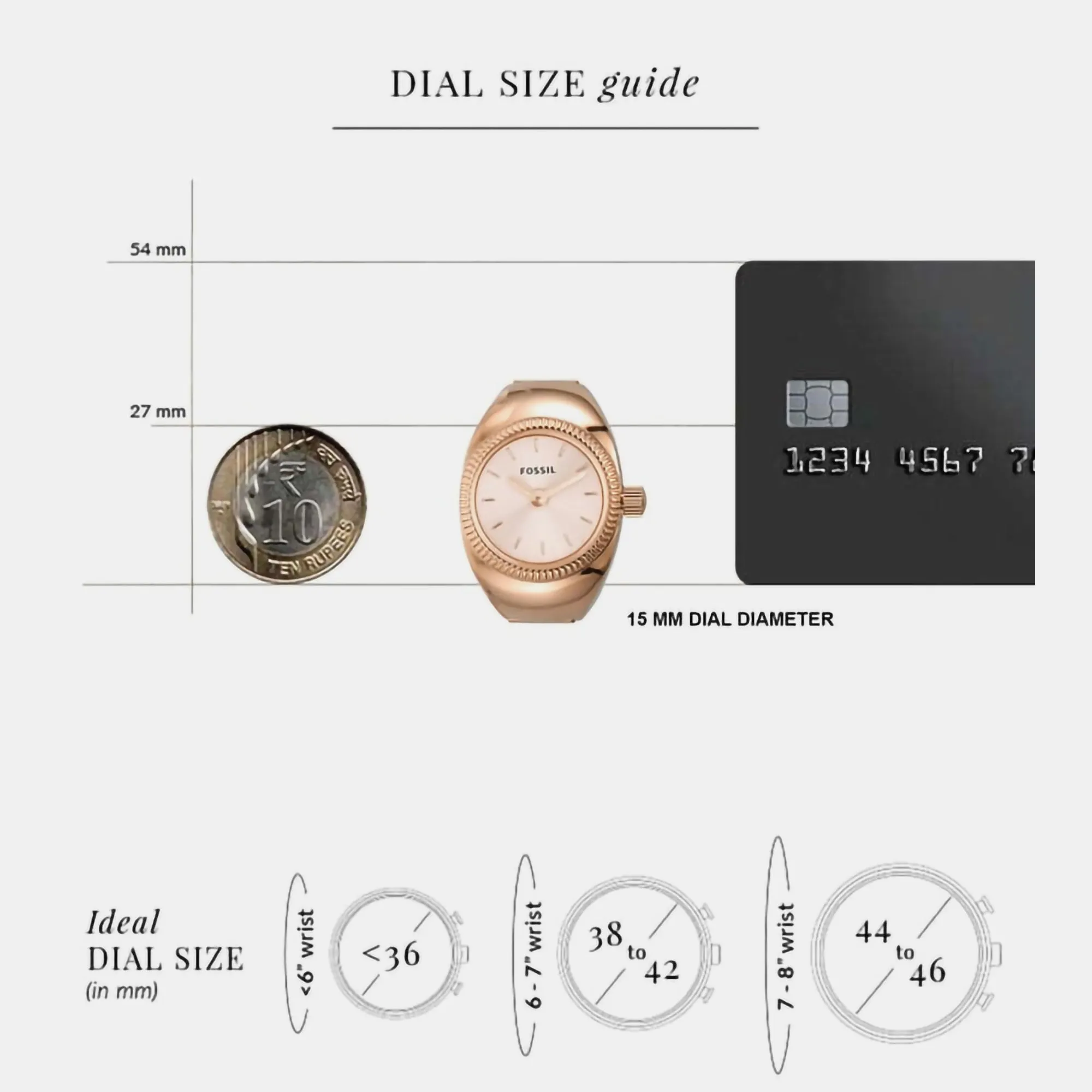 Women Quartz Rose Gold Dial Ring Analog Stainless Steel Watch ES5247