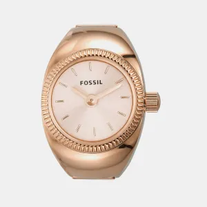 Women Quartz Rose Gold Dial Ring Analog Stainless Steel Watch ES5247