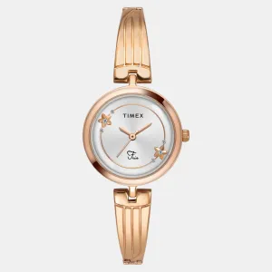 Women Quartz Silver Dial Analog Brass Watch TWEL19802