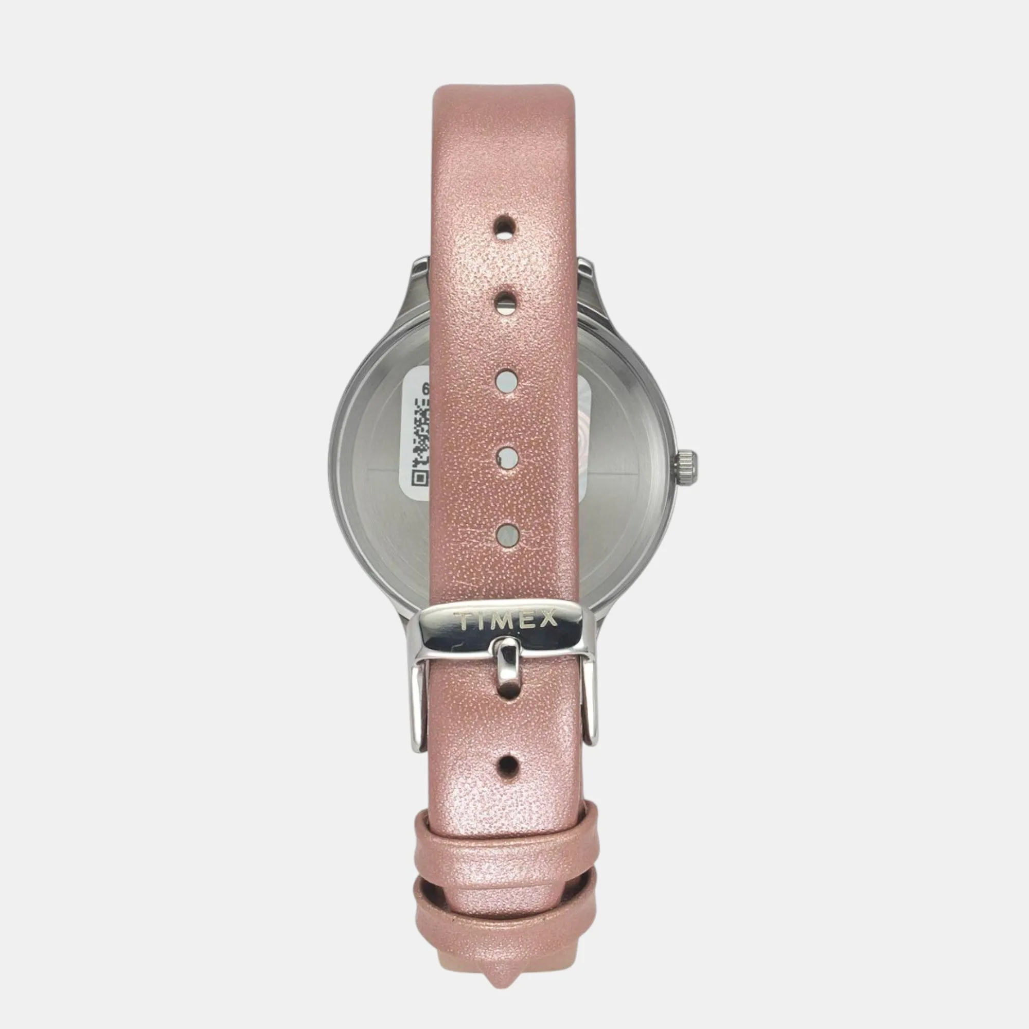 Women Quartz Silver Dial Analog Leather Watch TWTL12107