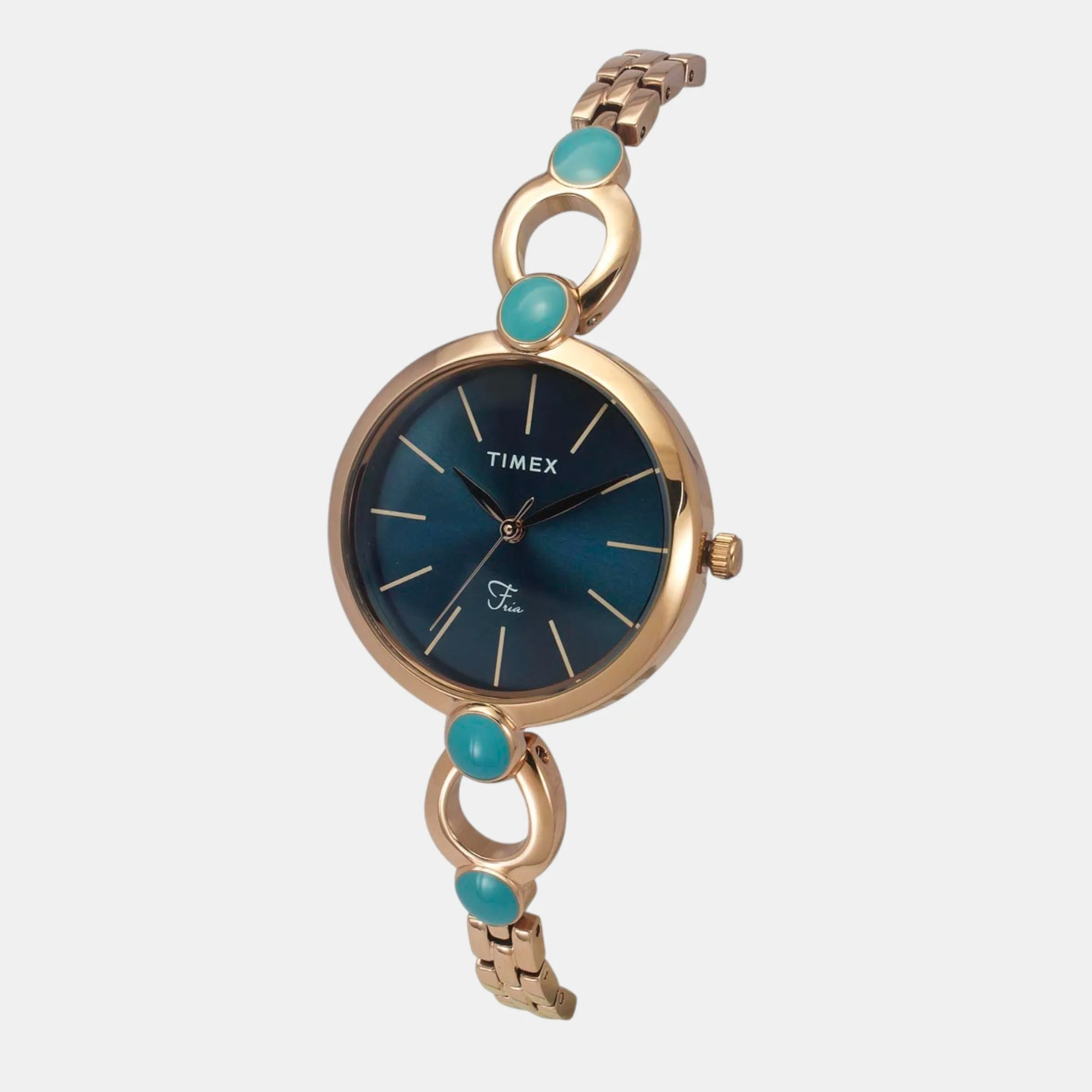 Women Quartz Teal Dial Analog Brass Watch TWEL18106