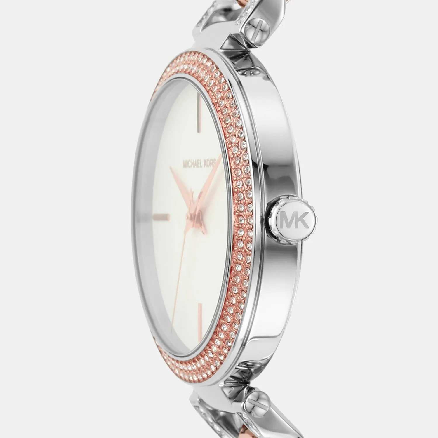 Women Quartz White Dial Analog Stainless Steel Watch MK4634