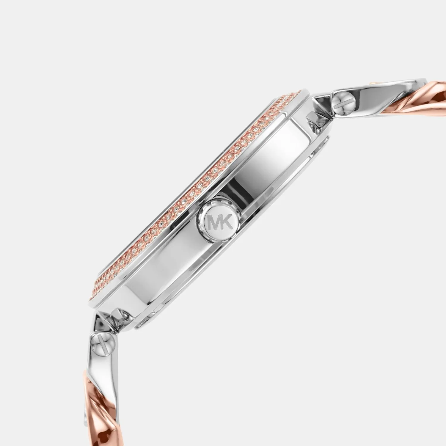 Women Quartz White Dial Analog Stainless Steel Watch MK4634