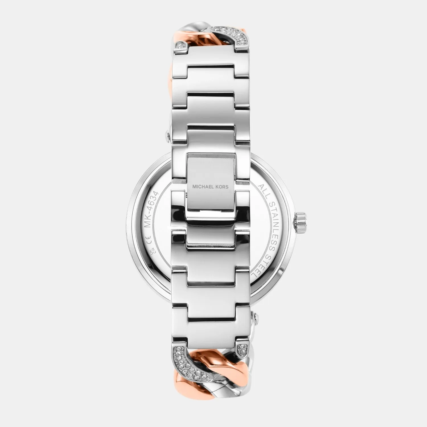 Women Quartz White Dial Analog Stainless Steel Watch MK4634