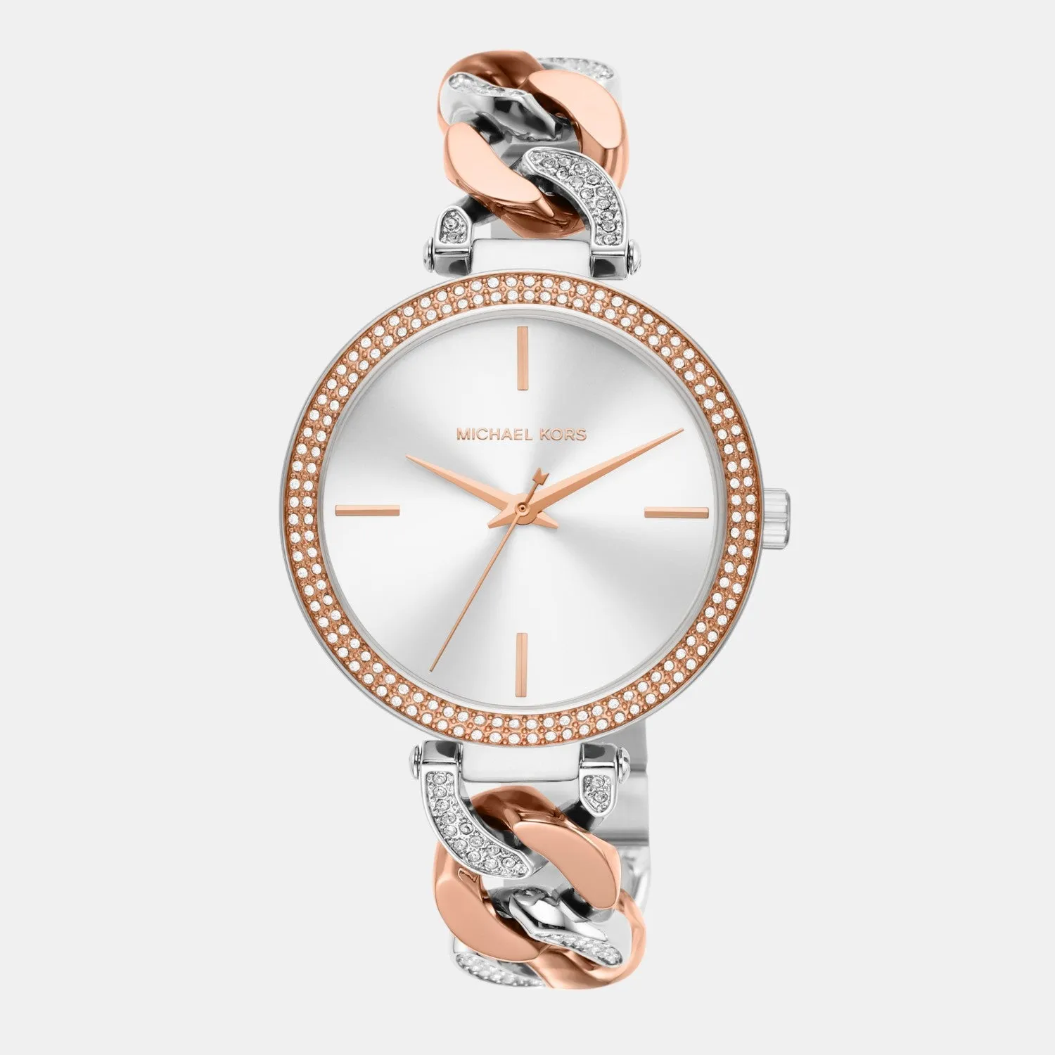 Women Quartz White Dial Analog Stainless Steel Watch MK4634