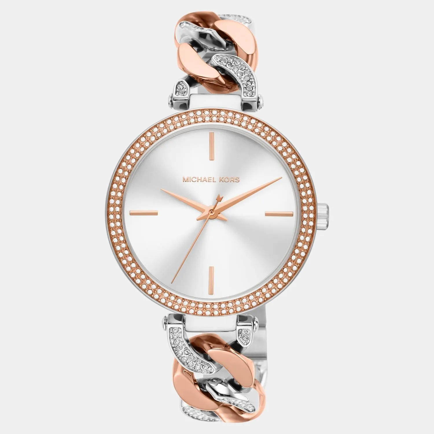 Women Quartz White Dial Analog Stainless Steel Watch MK4634