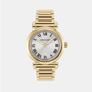 Women Quartz White-Silver Dial Analog Stainless Steel Watch SFS000524