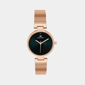 Women Green Dial Analog Stainless Steel Watch 9005T-B3314