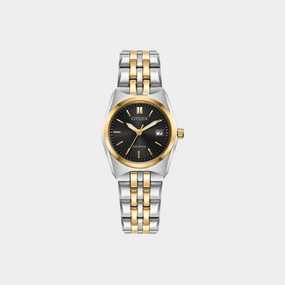 Women Quartz Black Dial Analog Stainless Steel Watch EW2299-50E