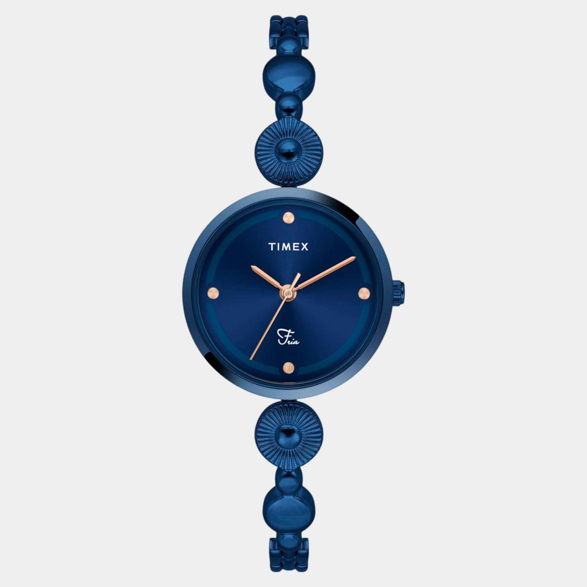 Women Quartz Blue Dial Analog Brass Watch TWEL18205