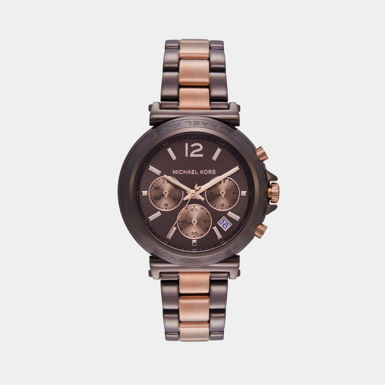 Women Quartz Brown Dial Chronograph Stainless Steel Watch MK7496