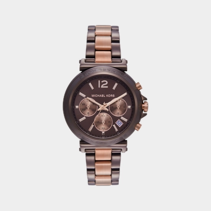 Women Quartz Brown Dial Chronograph Stainless Steel Watch MK7496