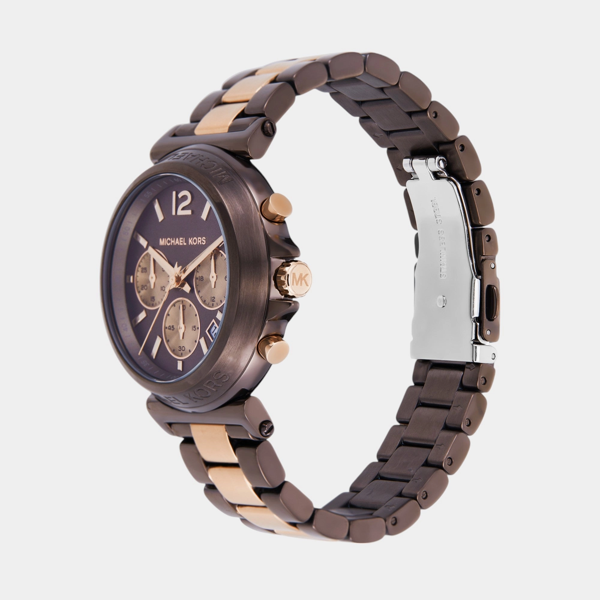 Women Quartz Brown Dial Chronograph Stainless Steel Watch MK7496