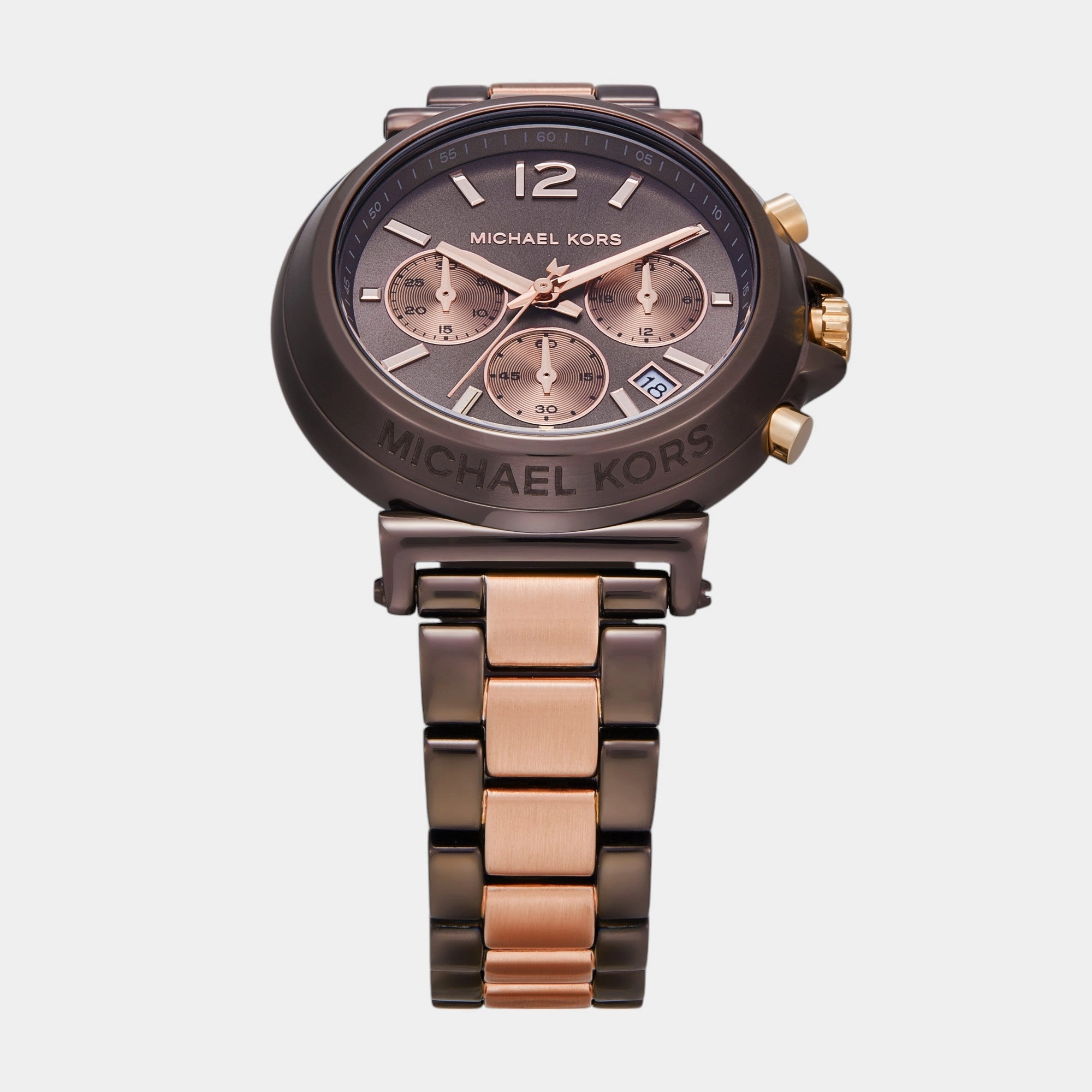 Women Quartz Brown Dial Chronograph Stainless Steel Watch MK7496