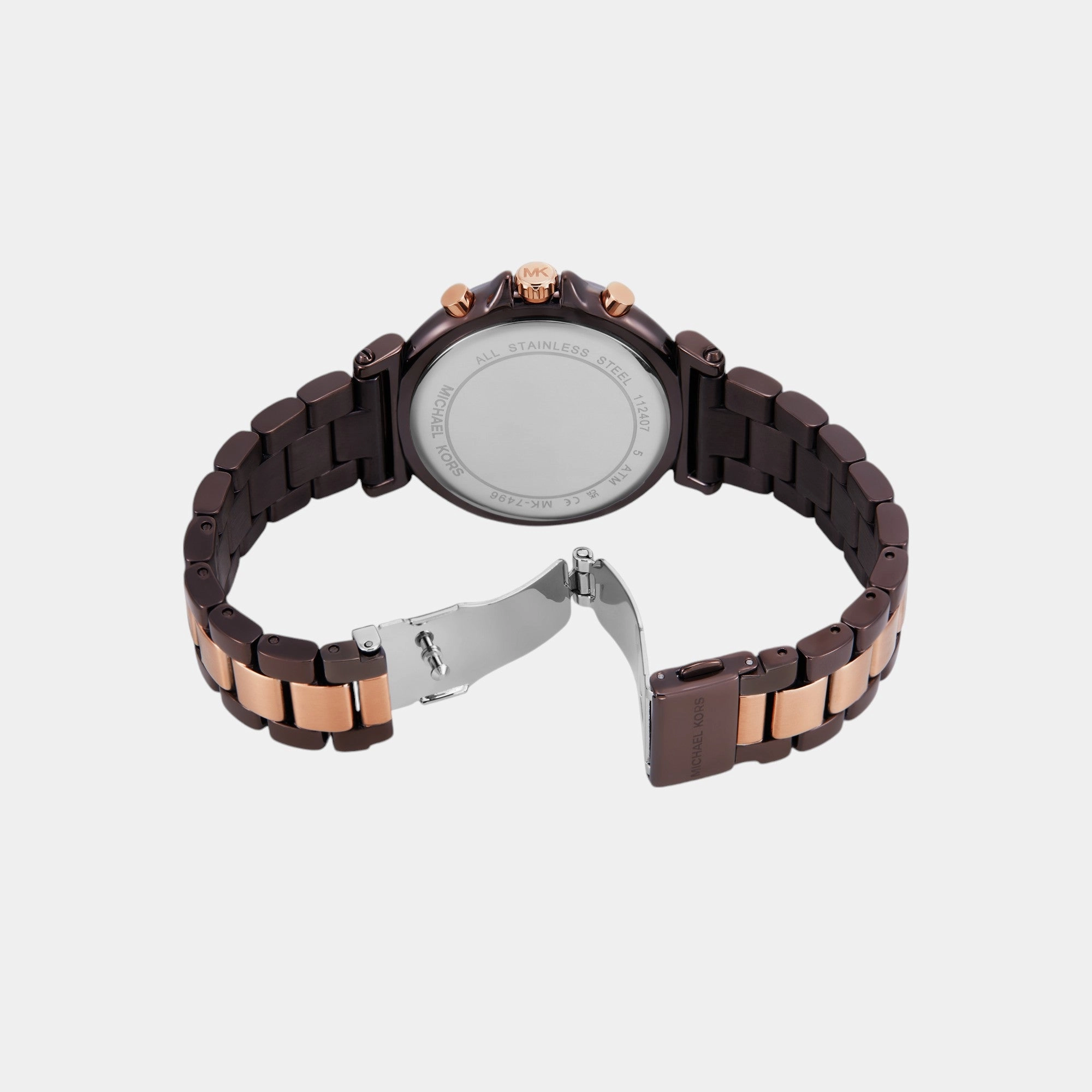 Women Quartz Brown Dial Chronograph Stainless Steel Watch MK7496