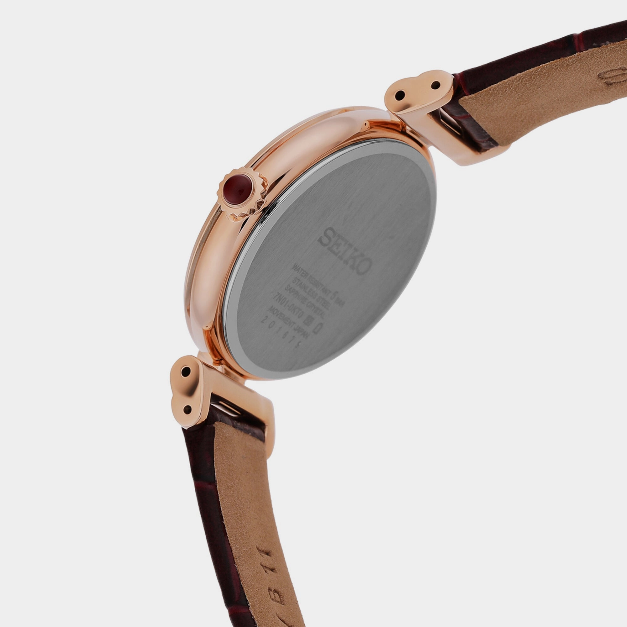 Women Quartz Rose Gold Dial Analog Leather Watch SRZ548P1