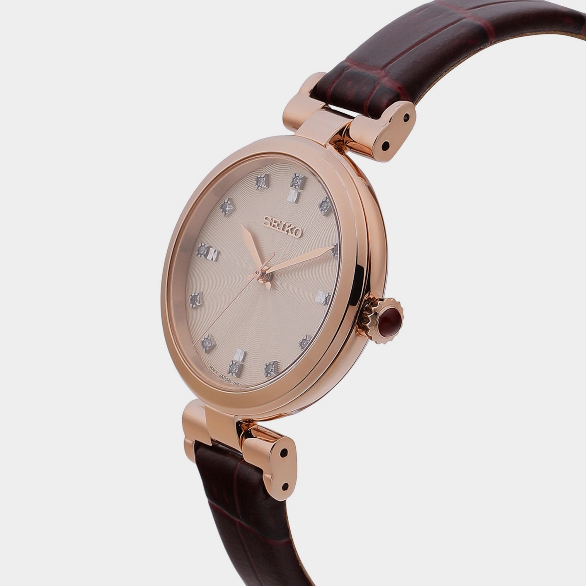 Women Quartz Rose Gold Dial Analog Leather Watch SRZ548P1