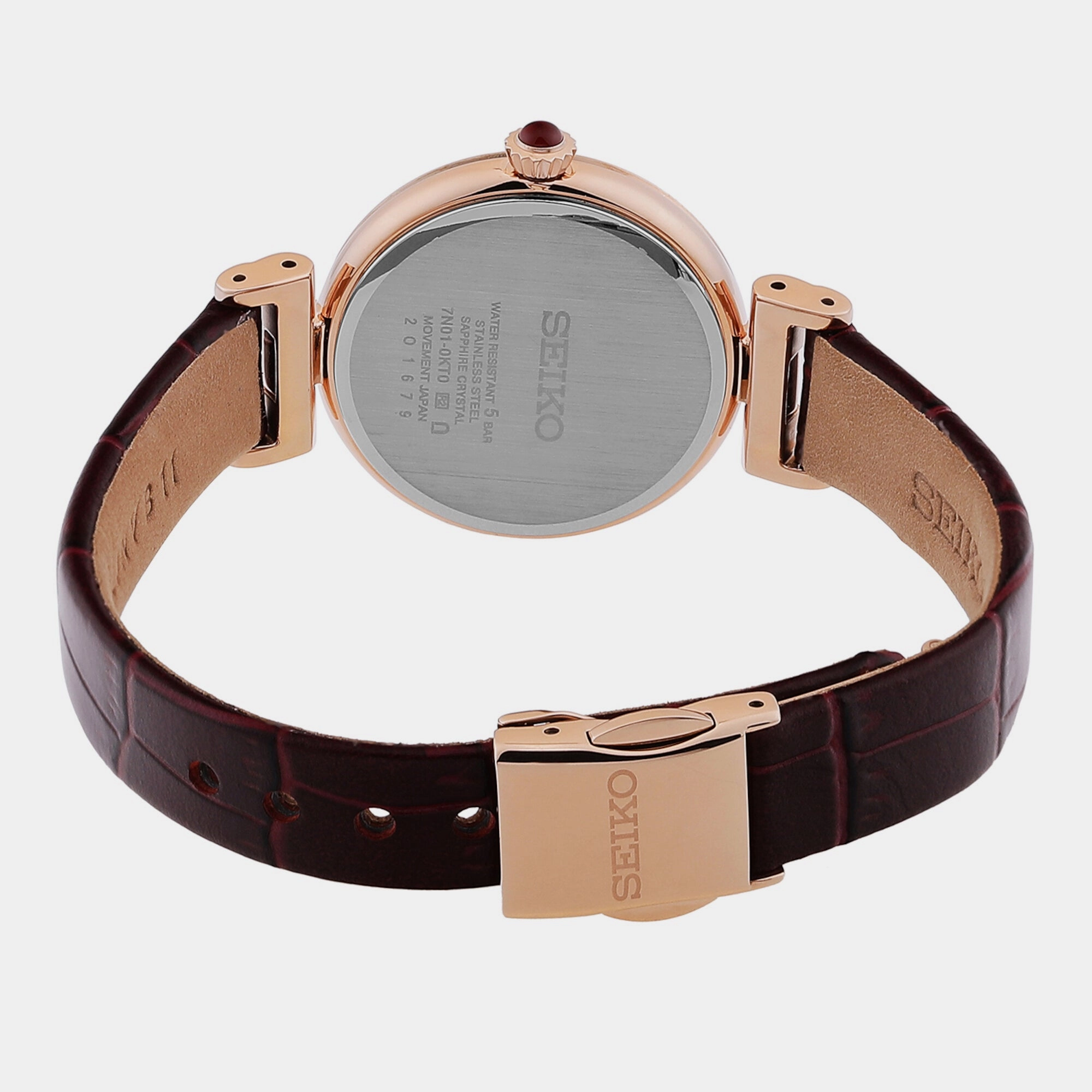 Women Quartz Rose Gold Dial Analog Leather Watch SRZ548P1